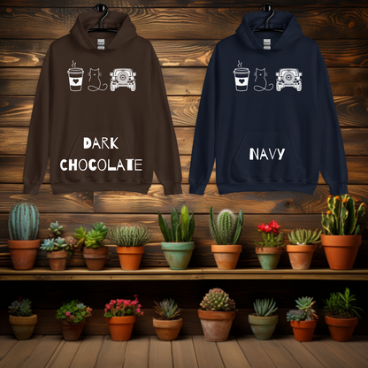 Coffee Cats and Off Roading Hoodie