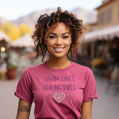 Cute Nursing Tee for a Nurse Appreciation Gift or gift for any occasion. Our cute and comfortable Tee celebrates the healing nature of our fearless nurses. 