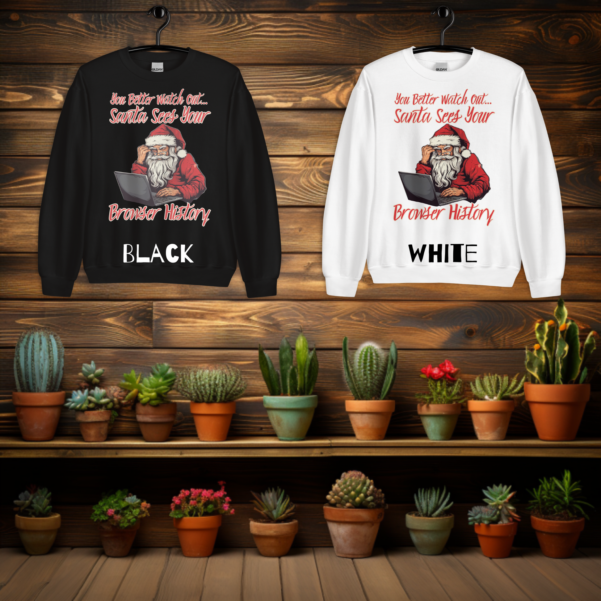 Funny Holiday Party Sweater Ugly Christmas Black and White