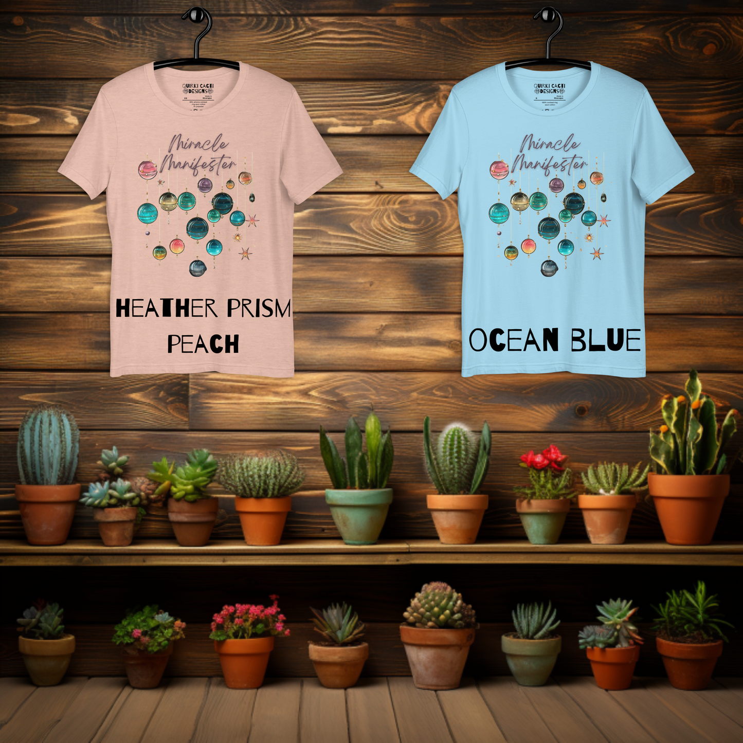 Miracle Manifester Shirt Heather Prism Peach and Ocean Blue