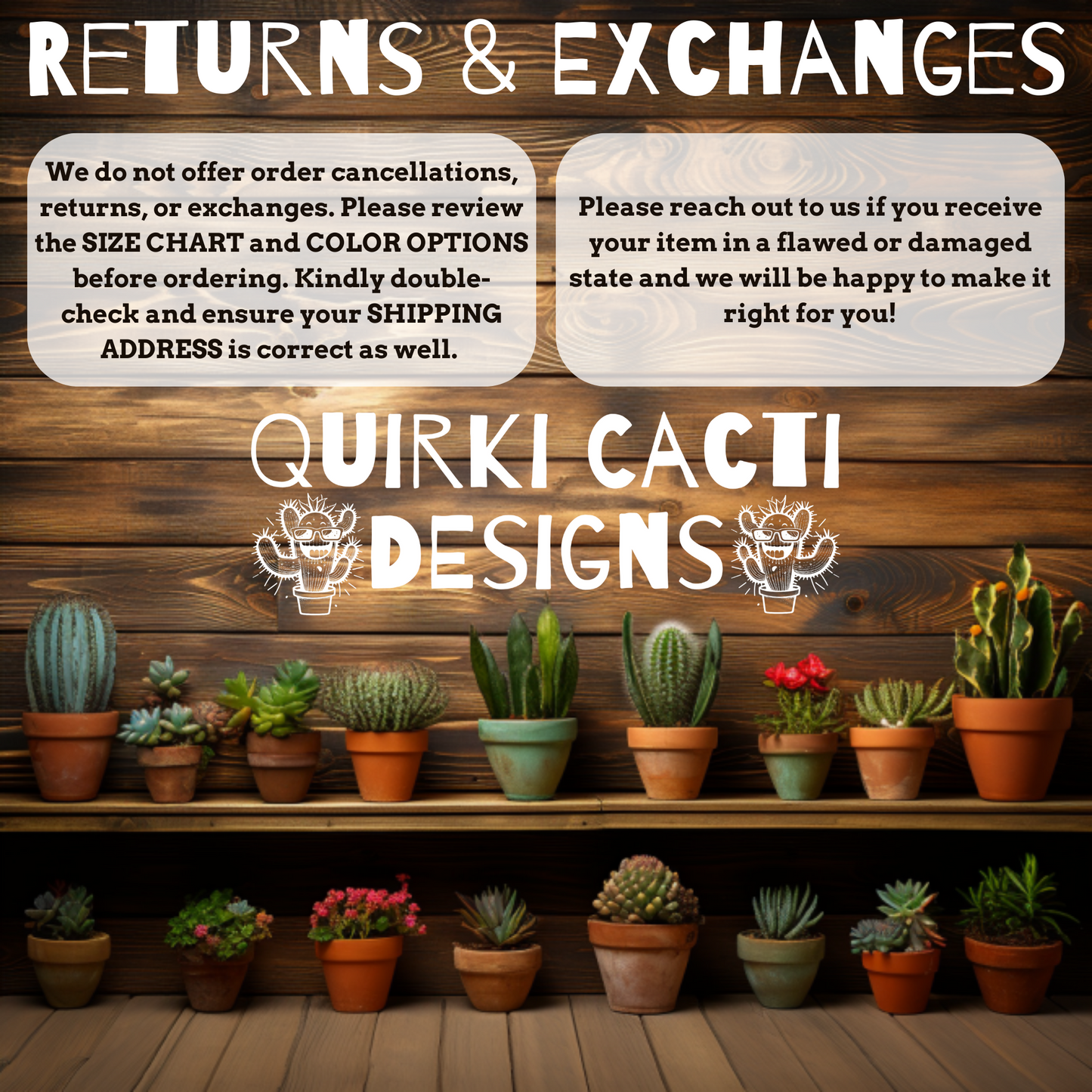 Quirki Cacti Designs Logo Shirt